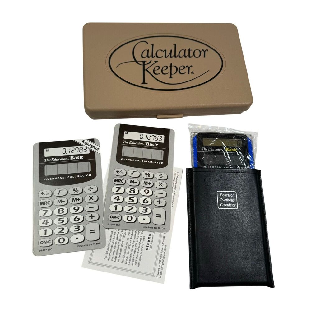 Calculator Keeper The Educator Basic Overhead Calculator With Case 1997 TI-108